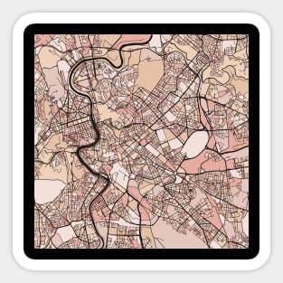 Rome Map Pattern in Soft Pink Pastels Sticker